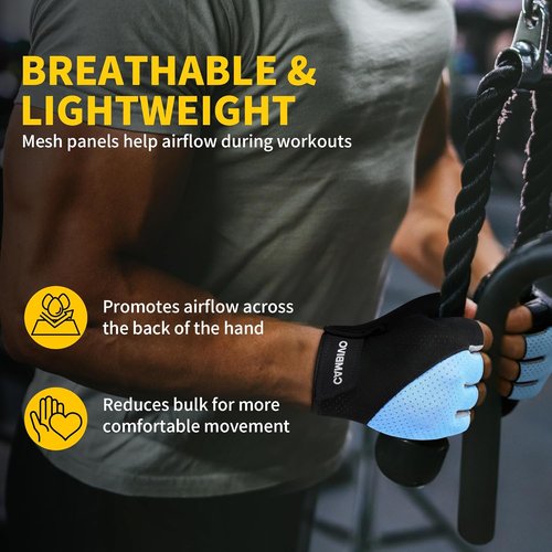 CAMBIVO Workout Gloves - Weight Lifting Gloves with Wrist Support & Non-Slip Grip | Breathable Gym Gloves for Training & Fitness