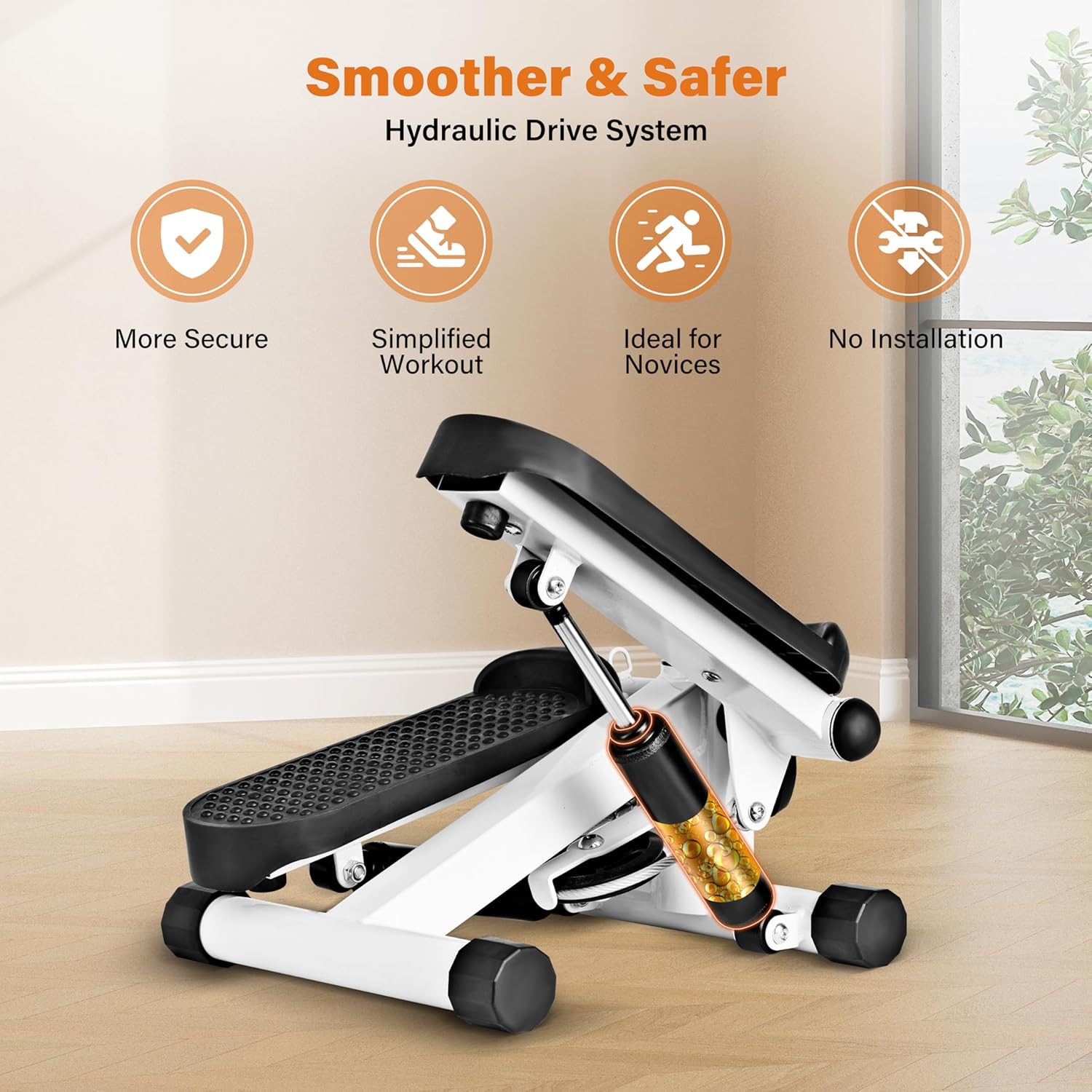 YSSOA Mini Stepper - Full Body Fitness Equipment with Resistance Bands | Home Workout Solution