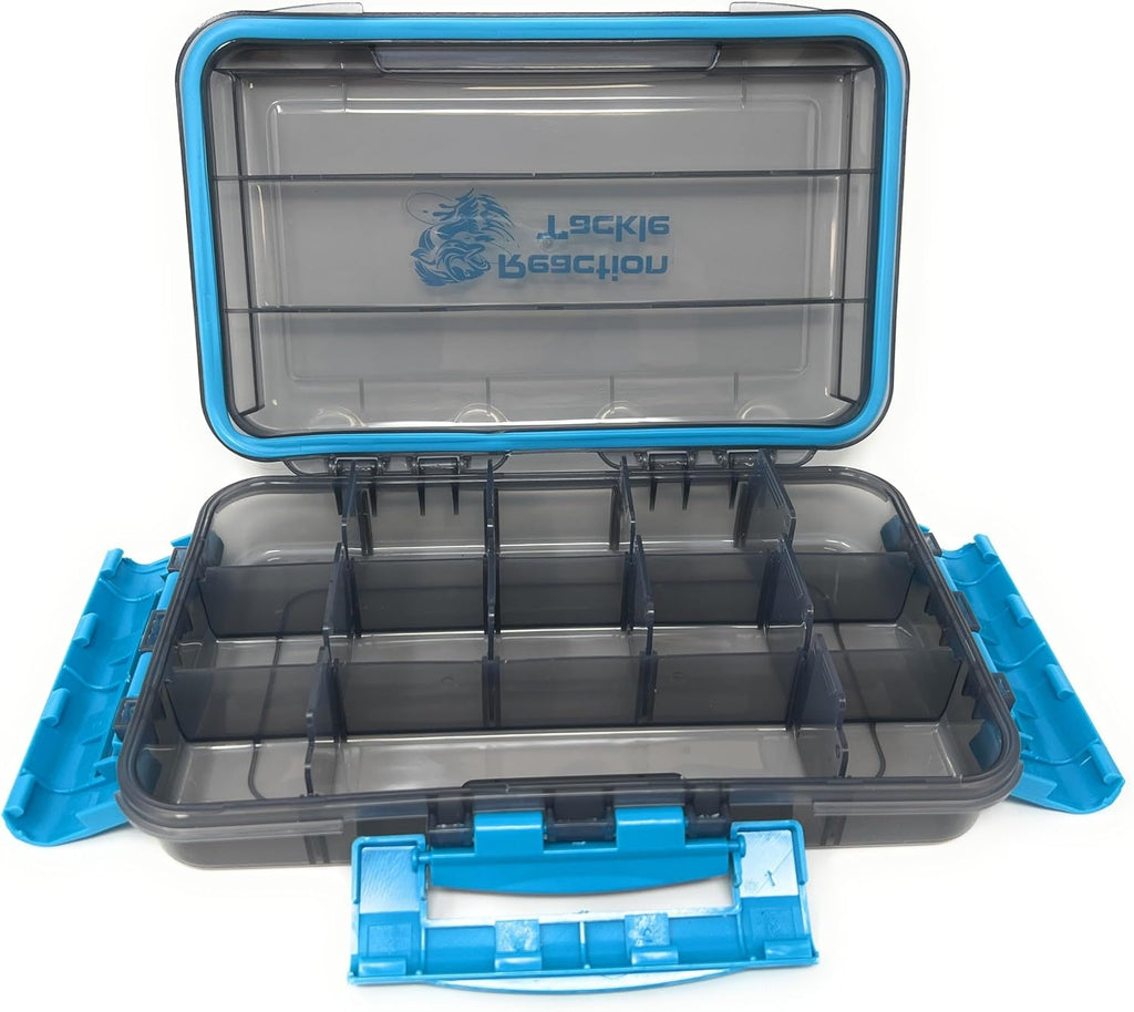 Reaction Tackle Ultimate Waterproof Tackle Box - 4-Pack of 3-Clip Trays with Removable Dividers for Easy Organization