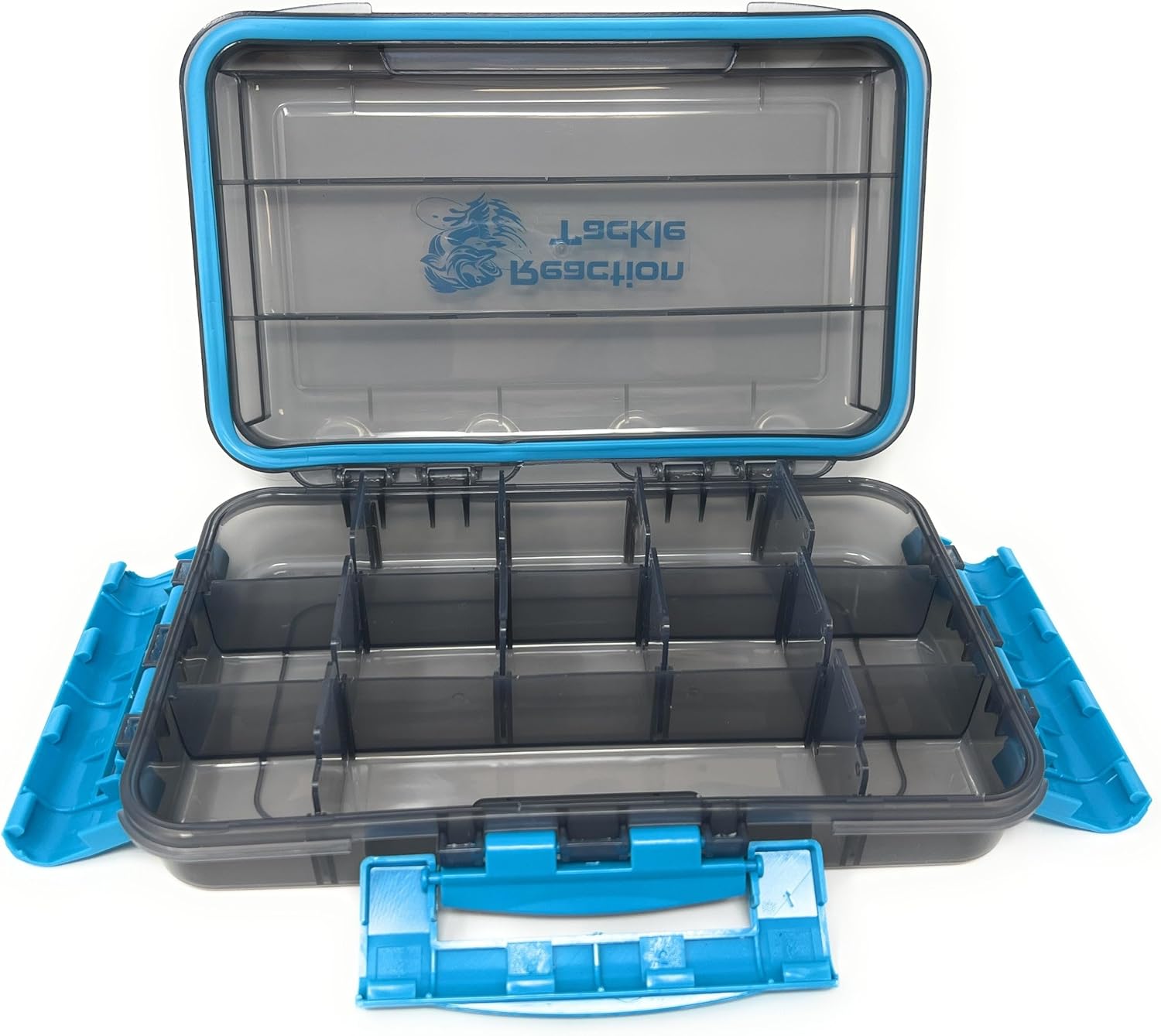 Reaction Tackle Ultimate Waterproof Tackle Box - 4-Pack of 3-Clip Trays with Removable Dividers for Easy Organization