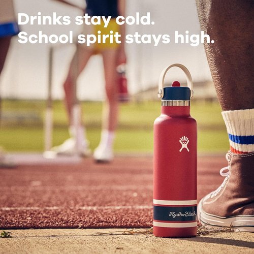 Hydro Flask Water Bottle - Insulated Stainless Steel with Flex Straw Lid | 21 Oz Campus Ivory, Leakproof & Refillable