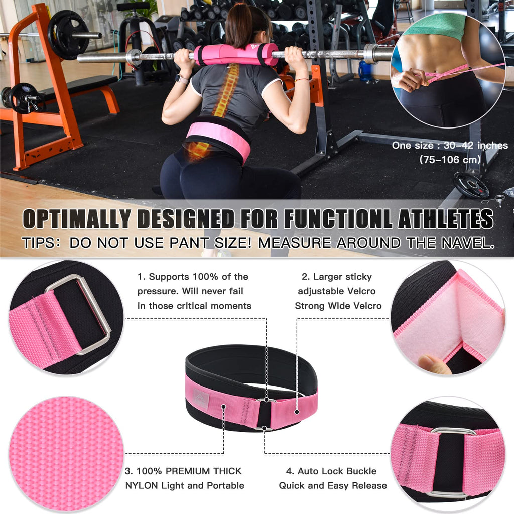 ATENTO 10 Pcs Barbell Pad Set, Hip Thrust Pad for Bench Press, Lunges, Workout, Leg Exercise, Squat Bar Pad (Pink)