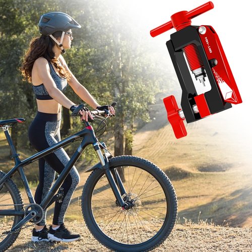 SYWAN Bicycle Needle Insertion Tool, Bike Hydraulic Brake Kit Bicycle Hydraulic Hose Fitting Insert Tool with Hydraulic Hose Cutter Needle Barb Driver Head Brake Lines Tubing Entry Device, Red