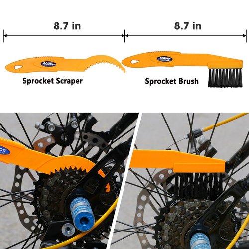 SINGARE 7pcs Bicycle Bike Cleaning Tools Set, Bike Clean Brush Kit Suitable for Mountain, Road, City, Hybrid, BMX and Folding Bike