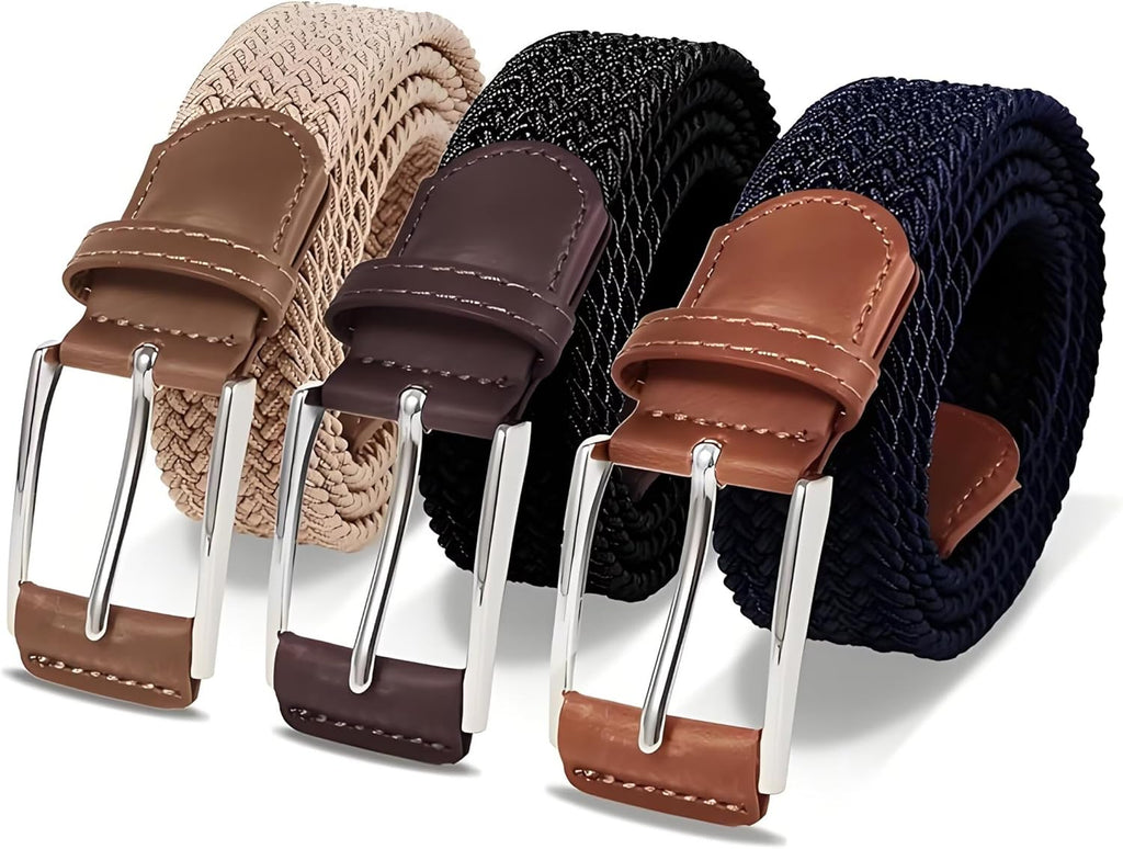 Skiennix Casual Stretch Belt for Men - Adjustable Braided Elastic Design | Perfect for Golf, Dress, Work