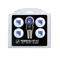 Team Golf NHL New York Rangers 4 Golf Ball And Divot Tool Set Regulation Size Golf Balls (4 Count) & Divot Tool with Removable Double-Sided Magnetic Marker