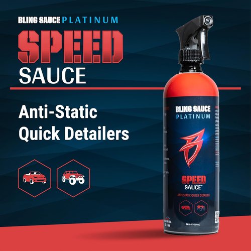 Bling Sauce Platinum Speed Sauce - Cherry Scent Anti-Static Quick Detail Spray | 24oz for Cars, Trucks, SUVs