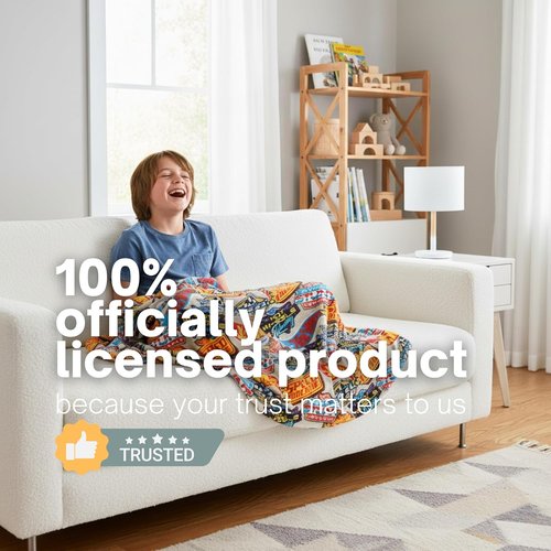 Hot Wheels Plush Throw Blanket - Super Soft Kids Bedding, 46" x 60", Officially Licensed by Franco
