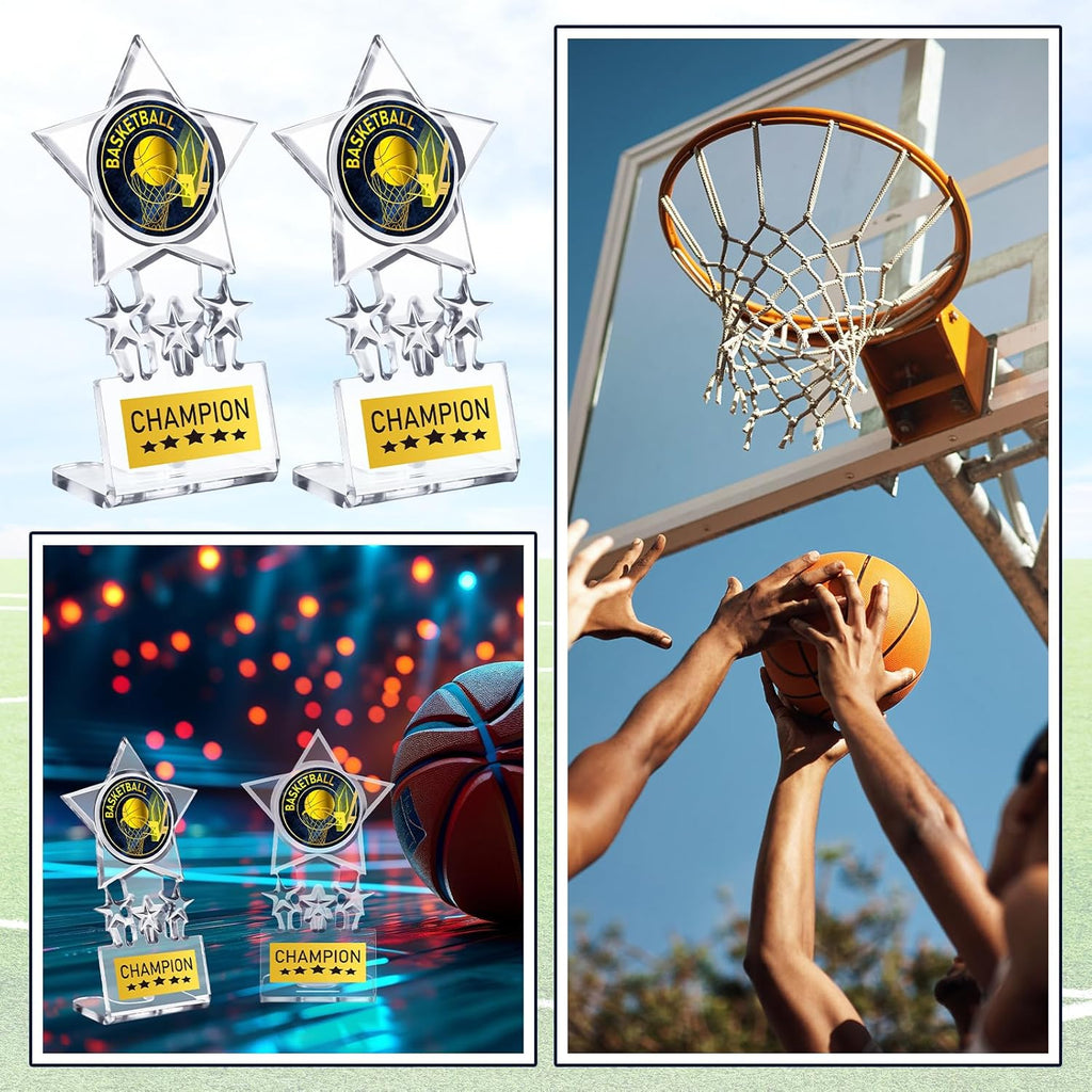 Tondiamo Basketball Trophy - Acrylic Champion Awards for Sports Competitions | Bulk Souvenir Gifts