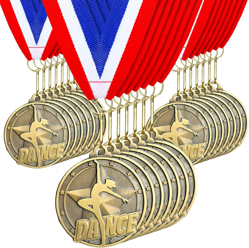 Quelay 30 Pcs Gold Award Medals - 2'' Winner Medals with Neck Ribbons for Tournaments & Competitions