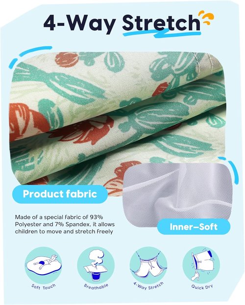 Maamgic Boys Swim Trunks - Stretch Quick-Dry Swim Shorts for Kids | Toddler Bathing Suits