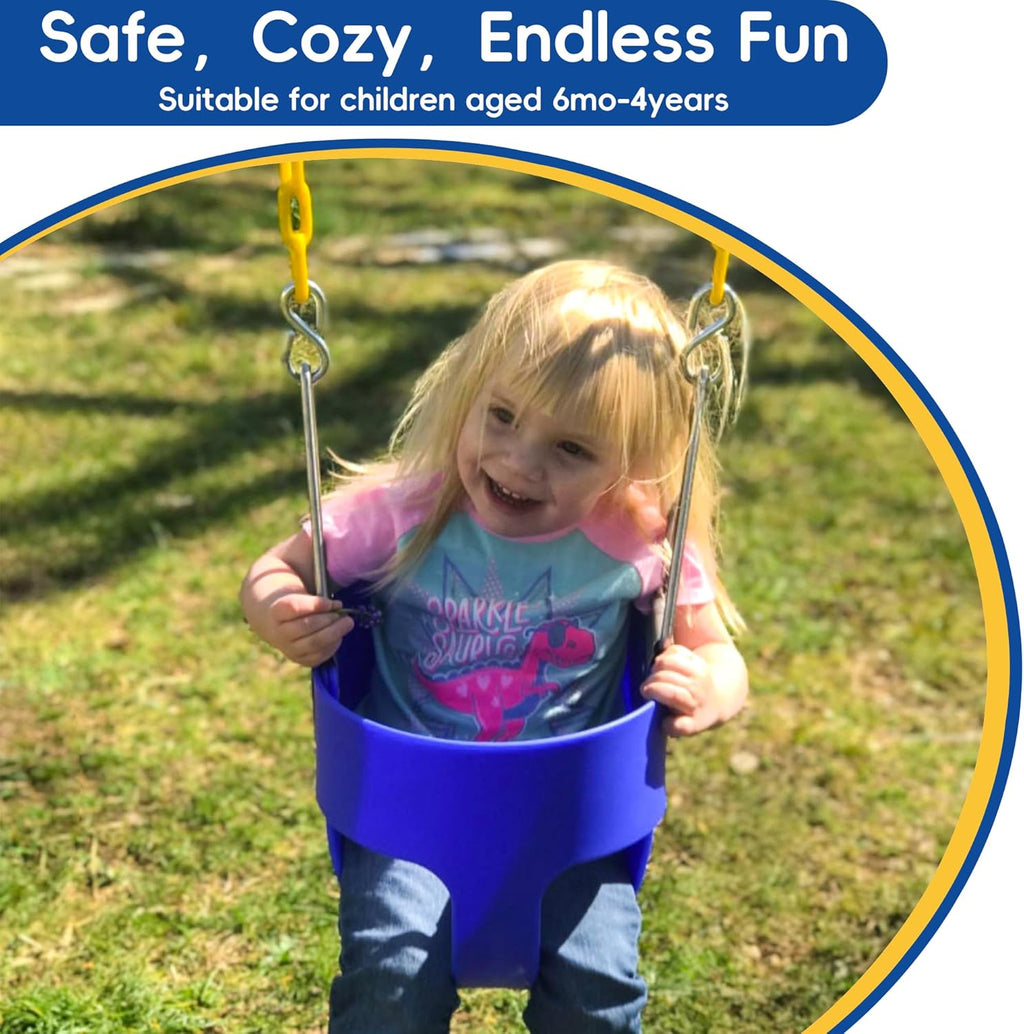 Take Me Away Toddler Swing - High Back Bucket Seat with Plastic-Coated Chains | Compatible with Swing Set Accessories