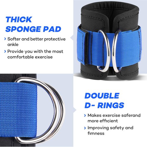 Ankle Resistance Bands with Cuffs, 3 level 90 lbs Ultimate Ankle Bands for Working Out, Ankle Resistance Band for Leg, Booty Workout Equipment for Kickbacks Hip Fitness, Exercise Bands Butt Lift Women
