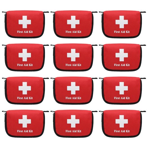 Faylapa 12Pcs Mini Empty First Aid Bag, 5.5x3.5x1.5 inches Travel Pouch Bag for Travel, Car, Home, Office, Camping, Outdoor (Bag Only)