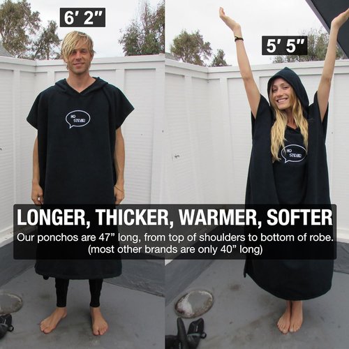 Ho Stevie! Surf Poncho - Warm and Soft - Easily Change in/Out of Wetsuit Without Towel Falling Down