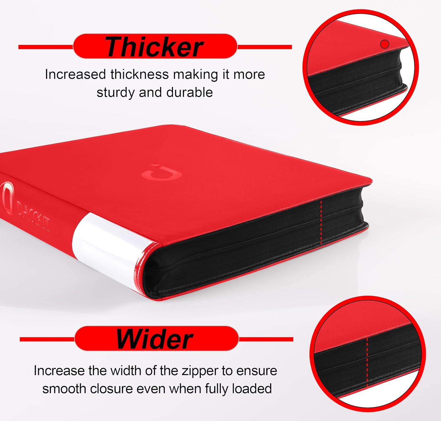 Premium 2000 Pocket Card Binder - Ringless Trading Card Album Fits 2000 Cards | Classic Red