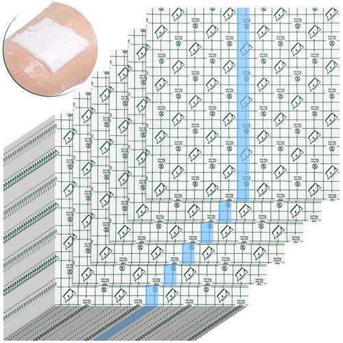 Treela 50 Pieces Waterproof Shower Patch 9 x 9 Inch Transparent Stretch Adhesive Bandage Protective Shower Bandage Cover Waterproof Transparent Film Clear Adhesive Dressing