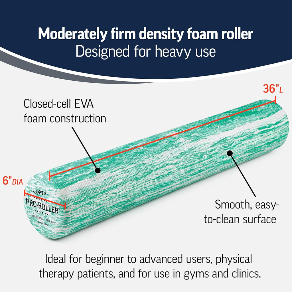 OPTP PRO-ROLLER Foam Roller - Durable 36" Deep Tissue Massage Roller for Fitness, Yoga & Pilates | Green