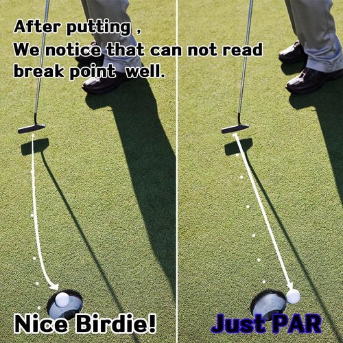 BIRDIE79, 360-Degree Golf Ball Marker & Slope Reading by Bubble Angle Alignment Tool Sets - Triple Line Stencil with 3-Color Pens, Matal Frame Marker
