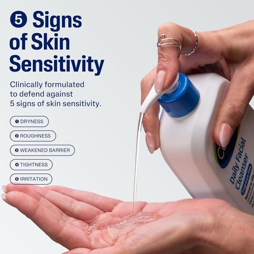 Cetaphil Daily Facial Cleanser - Gentle Foaming Face Wash for Sensitive Skin | 16 Oz, Fragrance-Free