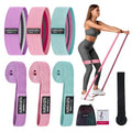 Resistance Bands for Working Out Set, 3 Pcs Pull Up Bands and 3 Pcs Assistance Bands with Door Anchor for Legs, Glutes, Hip, Fabric Loop Bands Workout Bands Resistance for Gym, Home, Office