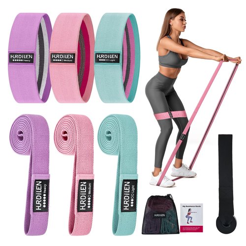 Resistance Bands for Working Out Set, 3 Pcs Pull Up Bands and 3 Pcs Assistance Bands with Door Anchor for Legs, Glutes, Hip, Fabric Loop Bands Workout Bands Resistance for Gym, Home, Office