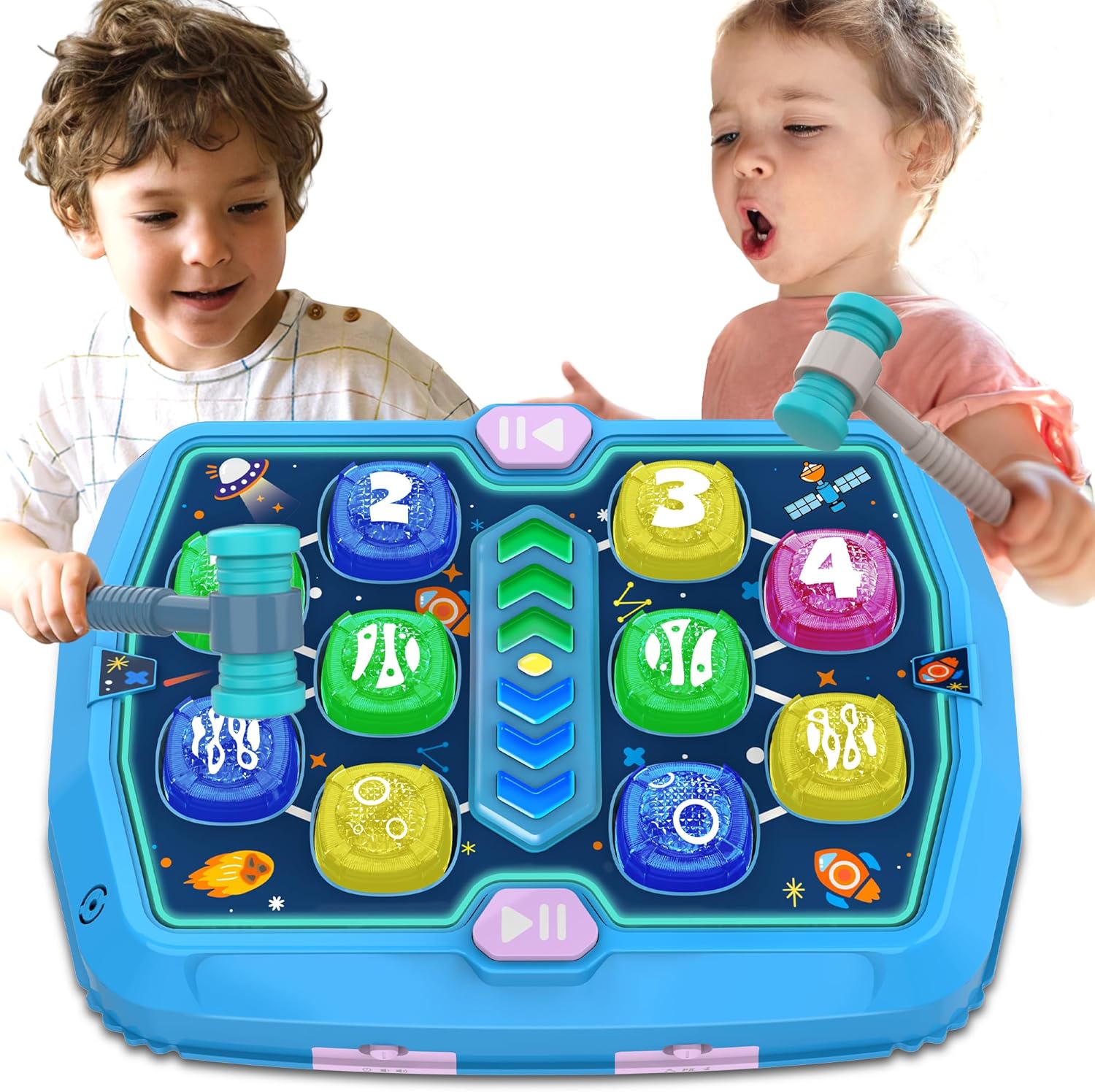 Whack Game Mole | Interactive Pounding Toy for Toddlers | 3 Modes, 2 Hammers, Sound & Light | Ages 3-8