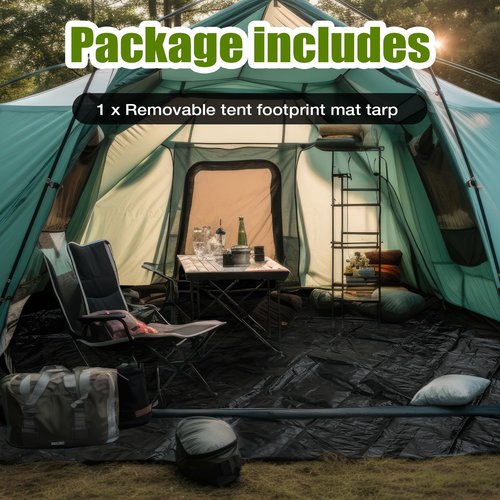 Tinideya 12.5 ft Removable Tent Floor Mat Tarp Waterproof Camping Tent Tarp Floor for Pop up Screen Tents, Gazebo, Hiking, Backpacking, Hammock, Beach Accessory