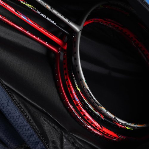 HUNDRED Debut Badminton and Tennis Racquet Kit Bag | Size: Large | Material: Polyester | 2 Compartments | Front Zipper Pocket | Padded Back Straps | Easy-Carry Handle | Navy Blue (6in1)