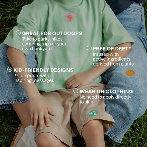 Cliganic Mosquito Repellent Stickers - 90 Pack of Natural, DEET-Free Essential Oil Patches for Kids