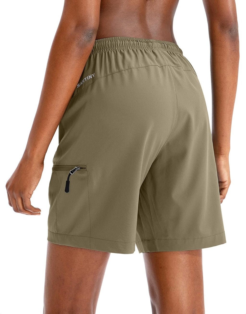 SANTINY Women's Quick-Dry Hiking Cargo Shorts - Lightweight Athletic Summer Shorts with Zipper Pockets | 5''/7''/9'' Sizes