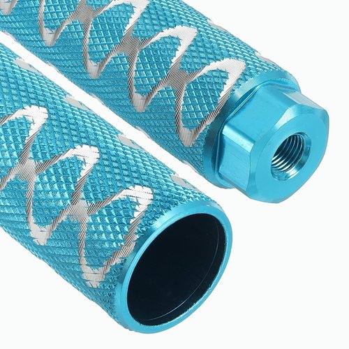 PATIKIL Aluminum Alloy O-Shape Bike Pegs Fit 3/8 inch Axles, 2 Pack Anti-Skid Lead Foot Bicycle Pegs Back Seat Stands for BMX Mountain Bike Cycling Rear Stunt Pegs, Sky Blue
