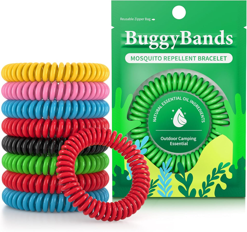 Skiennix Mosquito Bracelets - DEET-Free, Waterproof Citronella Bands for Adults & Kids | 24 Pack