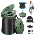XXL Portable Toilet for Camping,19.7"H Adjustable Folding Toilet with Lid,Carry Bag,Capacity 880lbs,Retractable Portable Potty for Camping,Hiking,Travel,Car,Boat,Tent