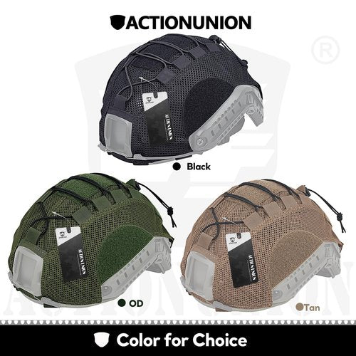 ACTIONUNION Tactical Airsoft Helmet Cover Breathable Mesh Helmet Cover for PJ/BJ/MH Helmet (OD)