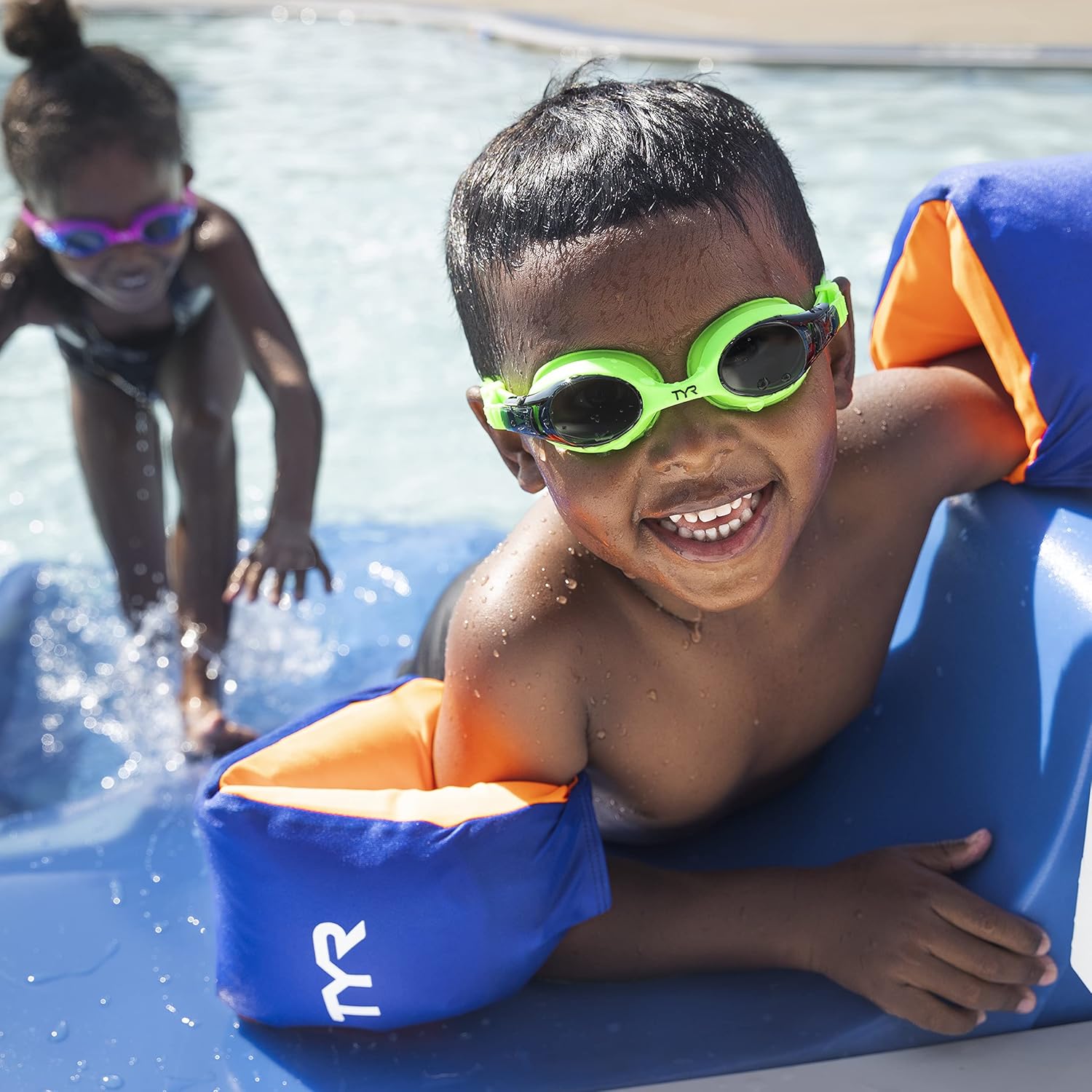TYR Swimple Kids' Mirrored Swimming Goggles - Anti-Fog, UVA/UVB Protection for Training & Recreation