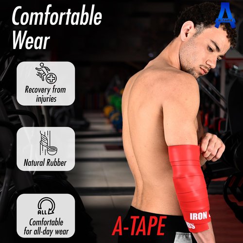 A-Tape Muscle Floss Bands (5’ Ft Long X 2” inch Width)- Compression Bands - for Improving Movement, Increasing Circulation & Reducing Soreness (Black (Medium))