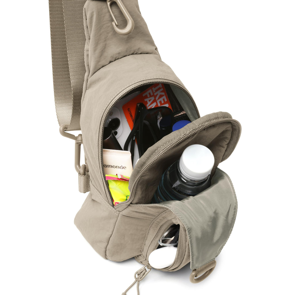 ODODOS Sling Bag with Adjustable Straps Crossbody Chest Bag Lightweight Small Backpack for Casual Outdoor Traveling Hiking, Taupe