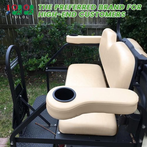 10L0L Golf Cart Cup Inserts, Cup Holder for Golf Cart Rear Seat Arm Rests Black, 2-Pack