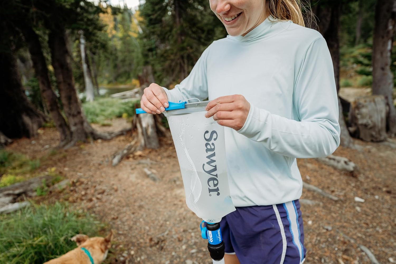 Sawyer Squeeze Water Filtration System - Cnoc 2L Premium Bladder - Clear & Portable Solution