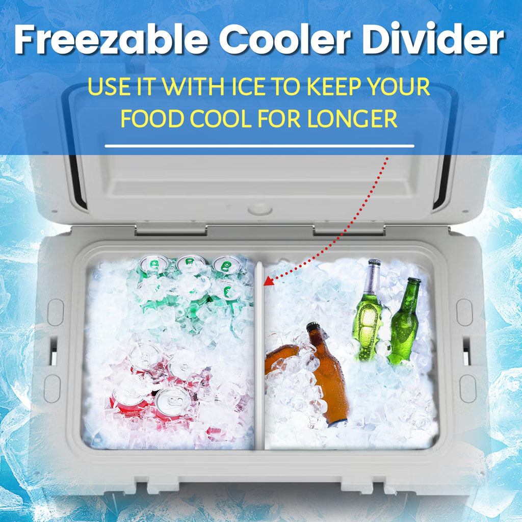 Omoojee 52 QT Ice Pack Cooler Divider, Compatible with RTIC 52QT Ultra Light Cooler, Freezable Cooler Divider, Cooler Accessories