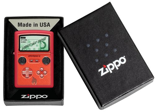 Zippo Zippotronic Design Red Matte Pocket Lighter