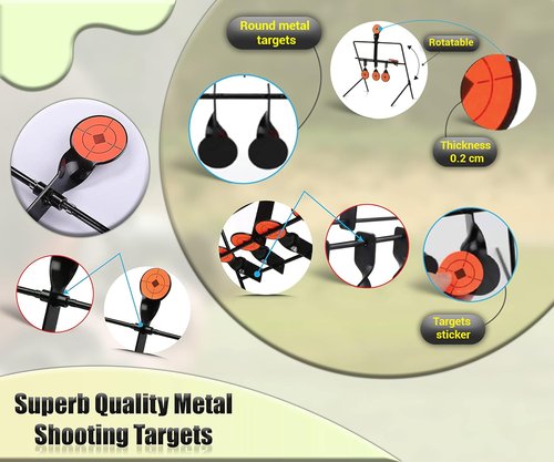 ARSUK Self-Resetting Air Rifle Target - Heavy-Duty Metal Frame for Precision Shooting | Compatible with .177 & .22 Caliber Pellets