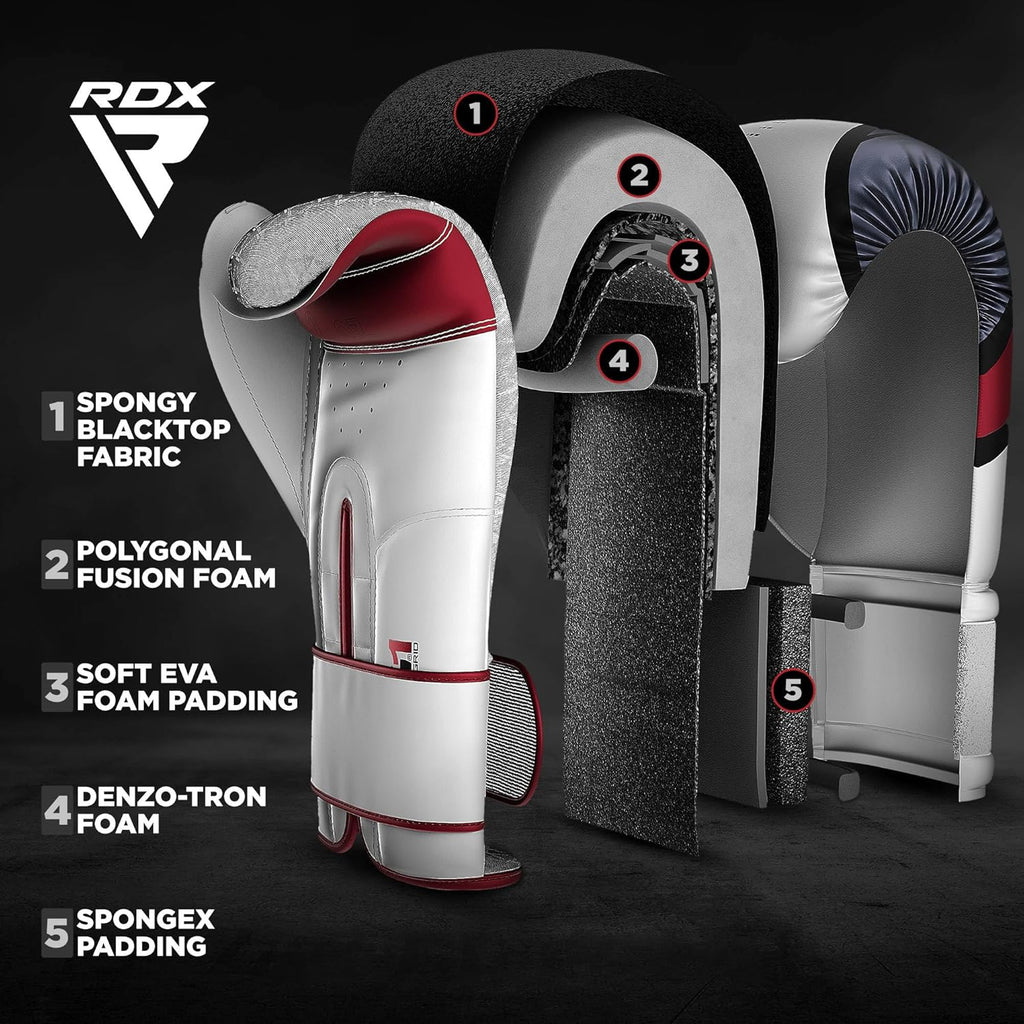 RDX Boxing Gloves EGO - Maya Hide Leather Sparring & Training Mitts | Ventilated Design, 8-16 oz