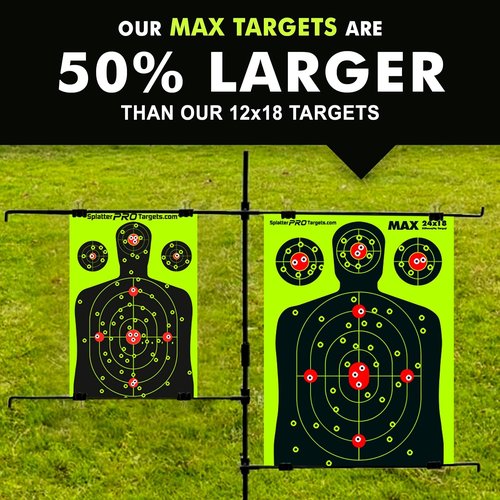 24x18 Extra Large Splatter Targets - Bright Fluorescent Yellow & White for Easy Shot Visibility