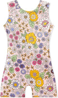 EQSJIU Gymnastics Leotards for Girls - Sparkly Unicorn Rainbow Biketard | Sizes 1-10 Years
