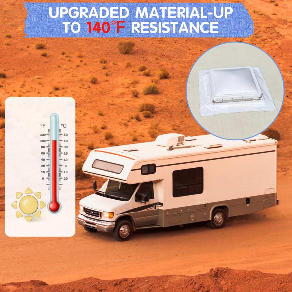 Touranize RV Roof Tape with Rubber Roller, 4 Inch x 50 Feet RV Sealant Tape for Camper Roof Repair, Boat Sealing, Trailer Roofing Seam Leaks, UV Resistant, Waterproof, White