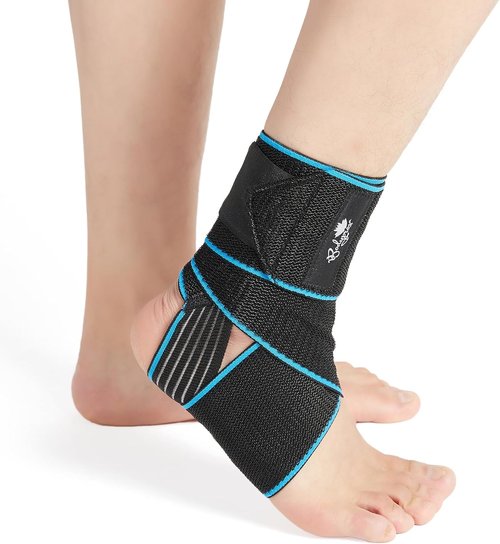 Bodyprox Ankle Support Brace - Adjustable Compression for Sports Protection | 2 Pack, One Size Fits Most