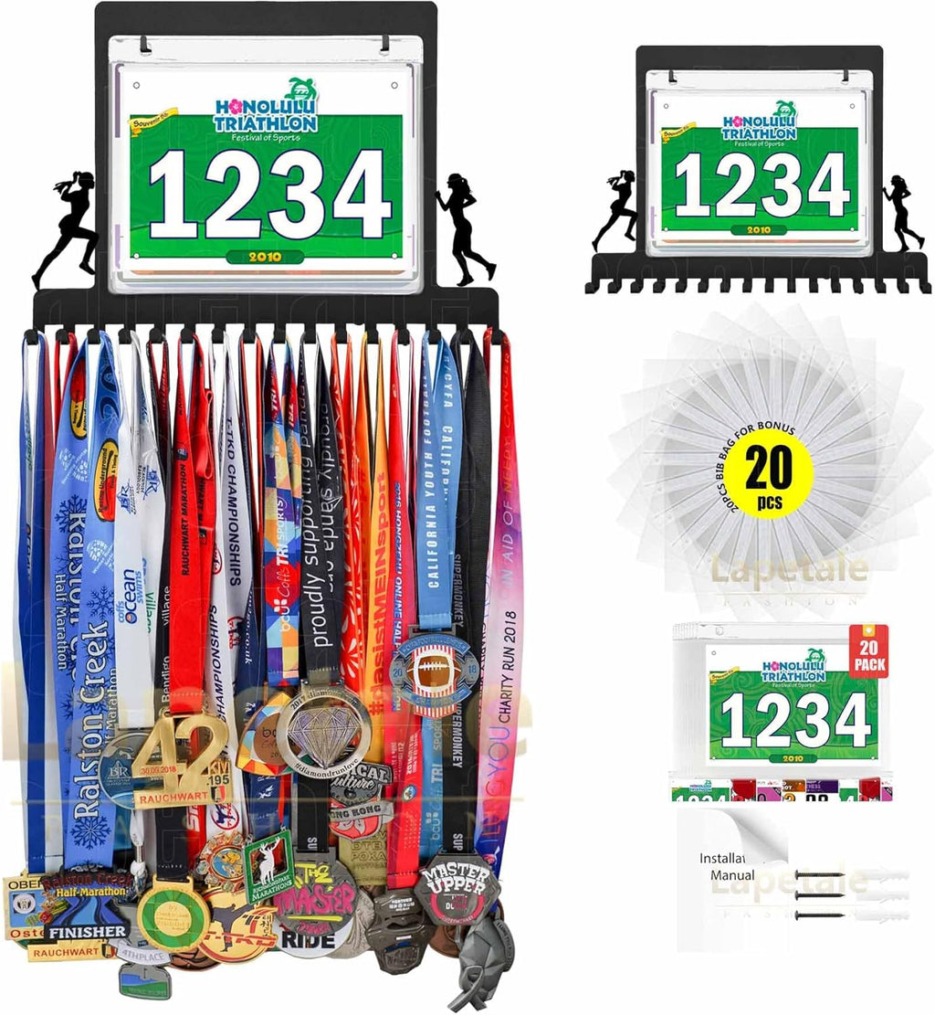Skiennix Race Medal Holder - Stylish Wall Hanger for Marathon & Runner Medals | Perfect Gift for Athletes