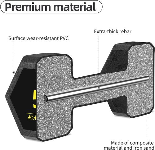 Hex Dumbbells PVC Encase Coating Free Weight Dumbbell Set for Strength Training, Home Gym Fitness and Full Body Workout